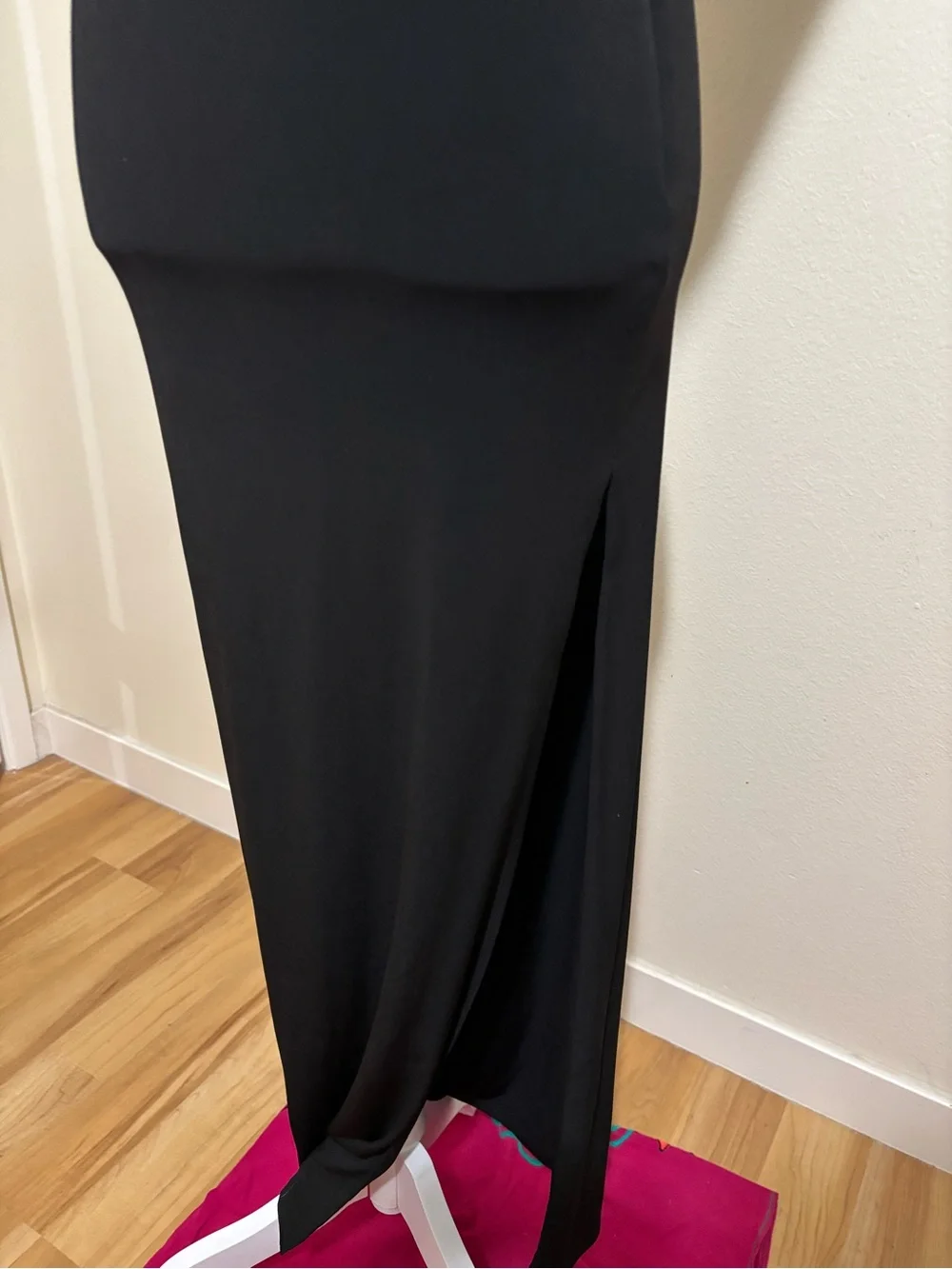 Lovers + Friends Black Asymmetrical Cutout Maxi Dress with Ring